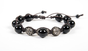 Shamballa smykke som sort armbånd