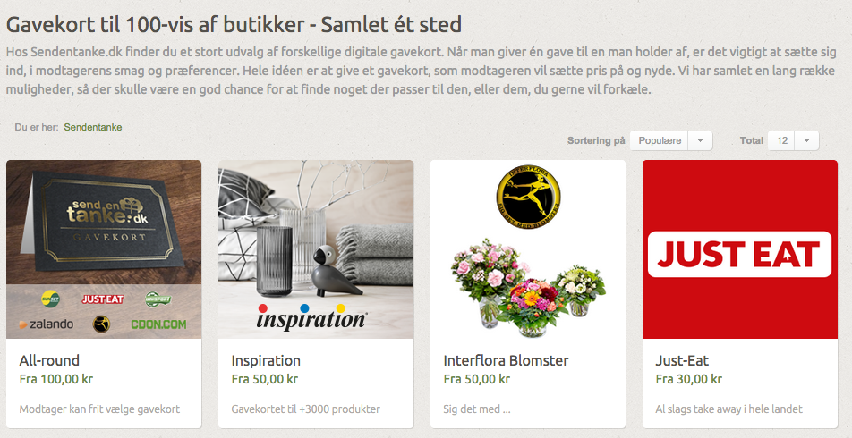 Sendentanke.dk forside